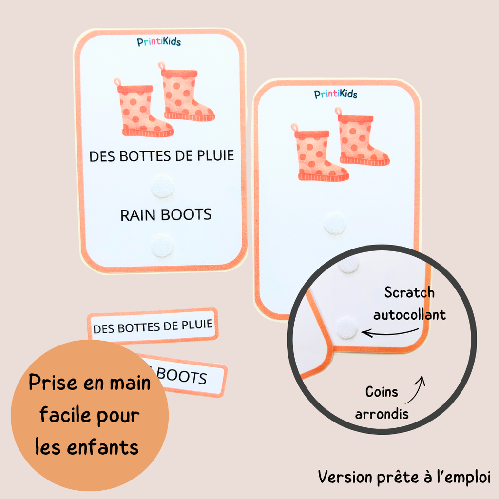 🇫🇷🇬🇧 Cartes de vocabulaire bilingues français anglais - Les vêtements d’automne – GS CP CE1