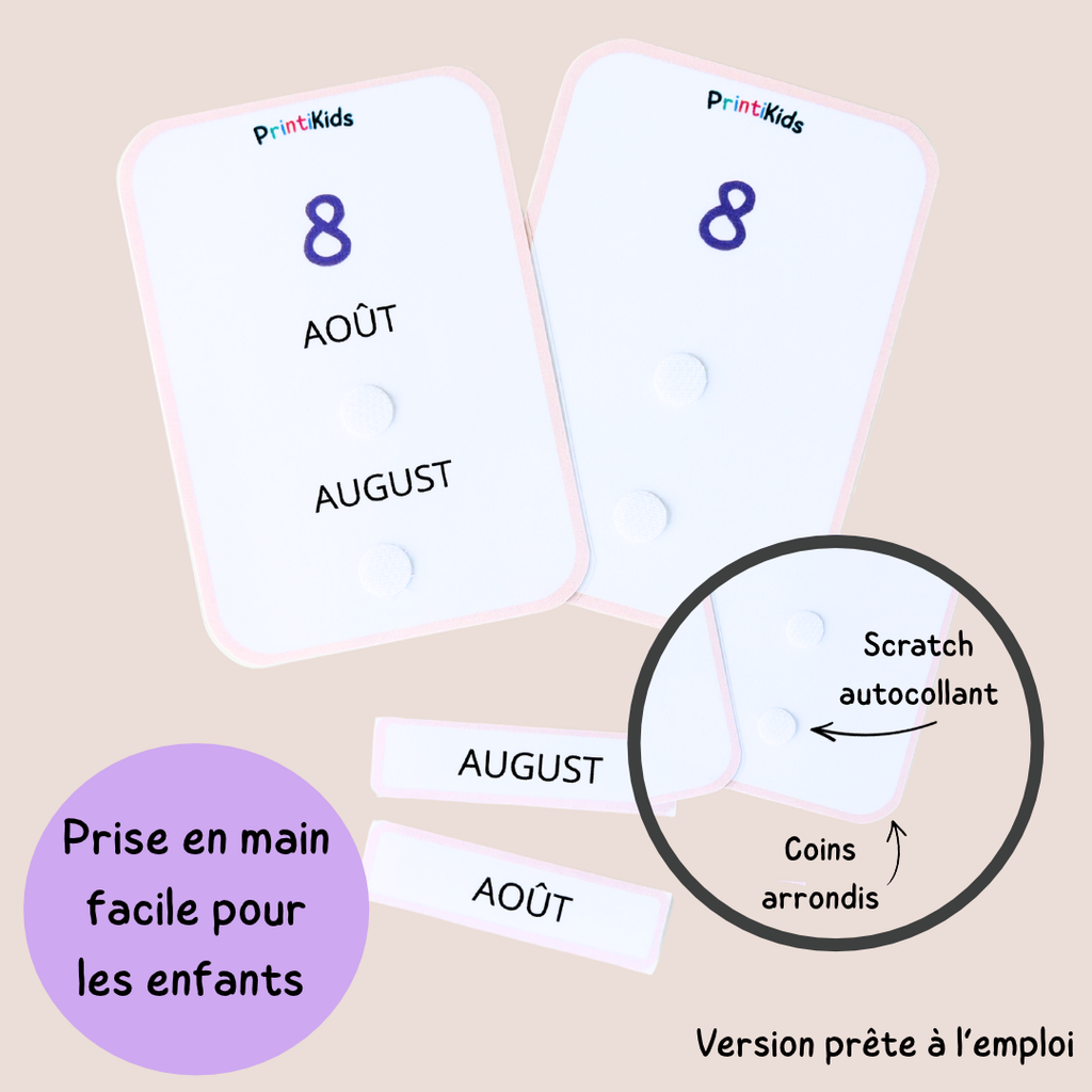 🇫🇷🇬🇧 Les mois de l’année bilingues français anglais – jeu éducatif de manipulation - GS CP CE1
