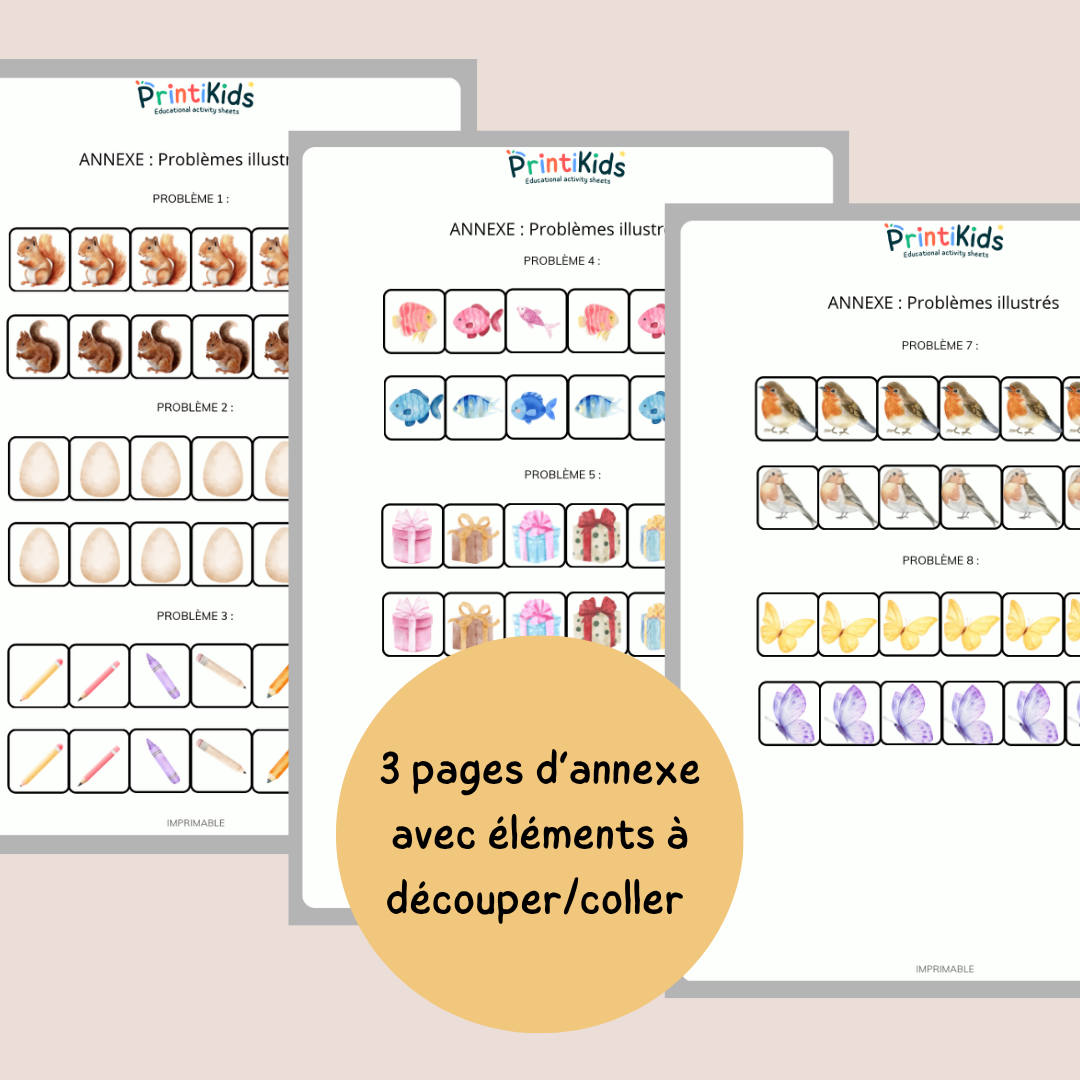Pack d’additions – problèmes simples et illustrés - CP CE1