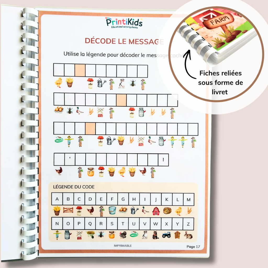 Pack activités de la ferme – Pack de jeux éducatifs et fiches pédagogiques - CP CE1
