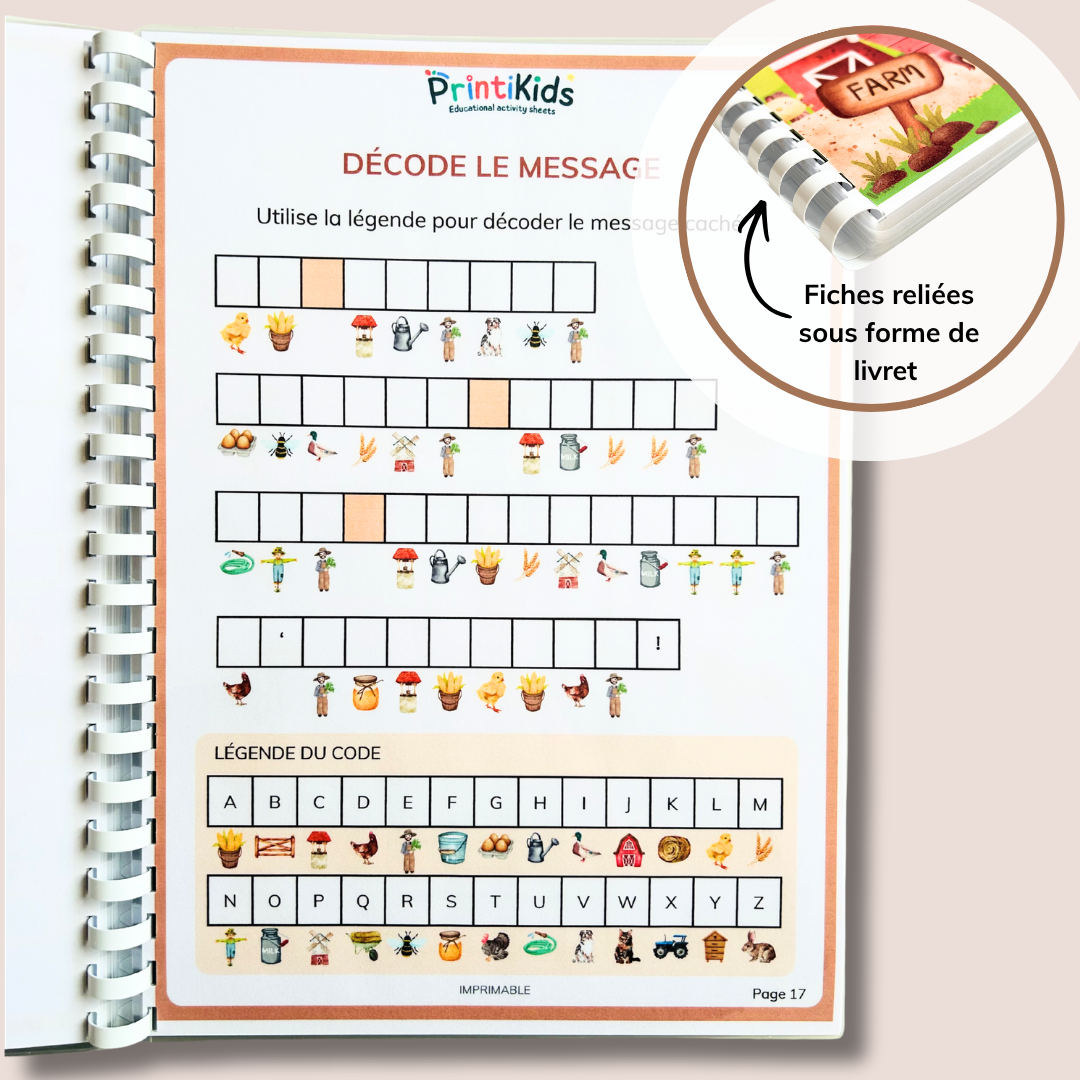 Pack activités de la ferme – Pack de jeux éducatifs et fiches pédagogiques - CP CE1