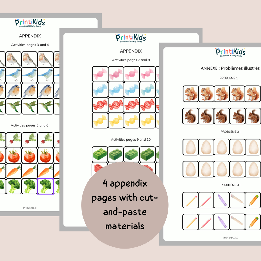 Addition and Subtraction Activities - Simple & Illustrated Math Problems - Grades 1-2