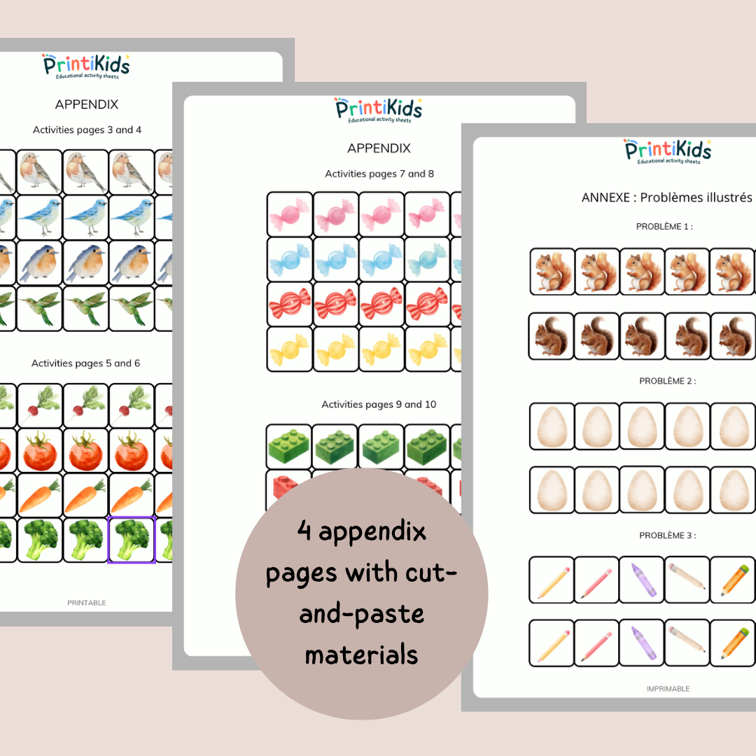 Addition and Subtraction Activities - Simple & Illustrated Math Problems - Grades 1-2
