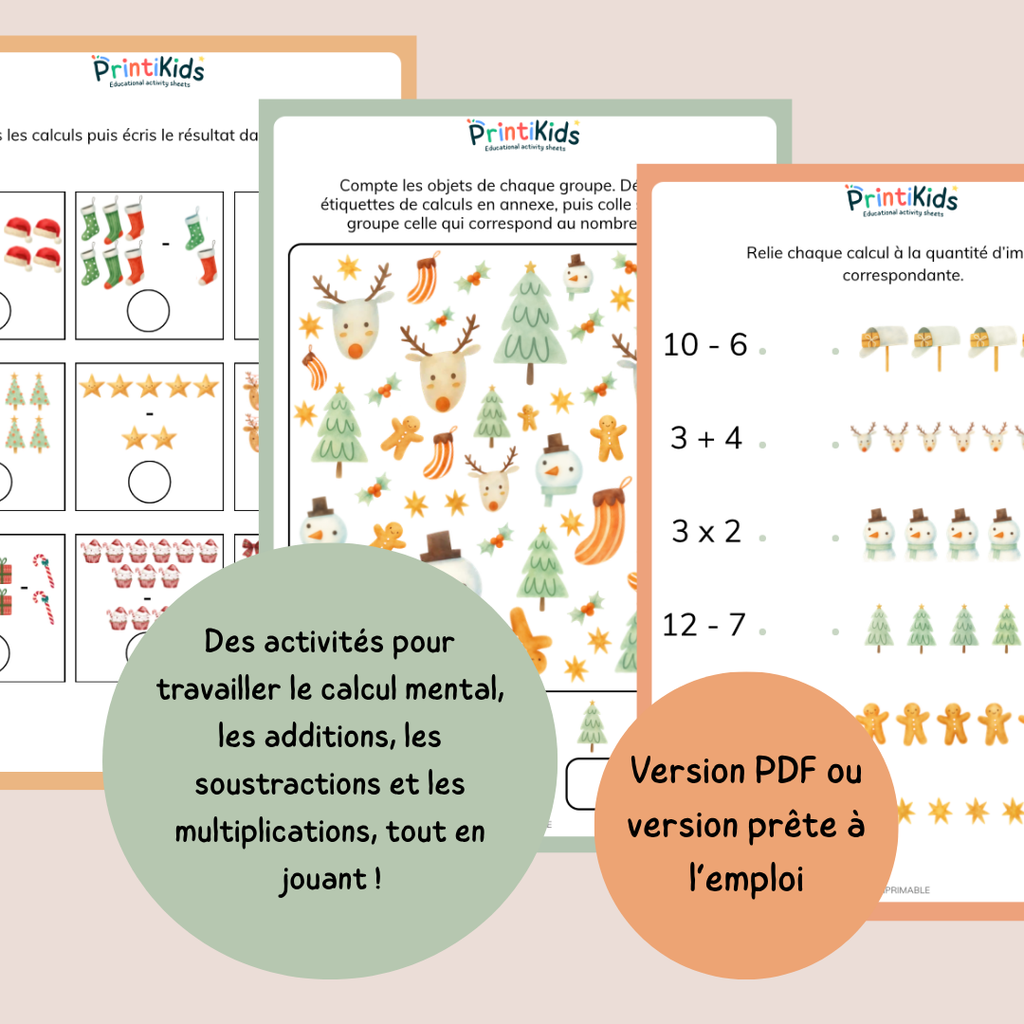 Maxi Pack d’activités de Noël – 35 pages de jeux et exercices - CP CE1