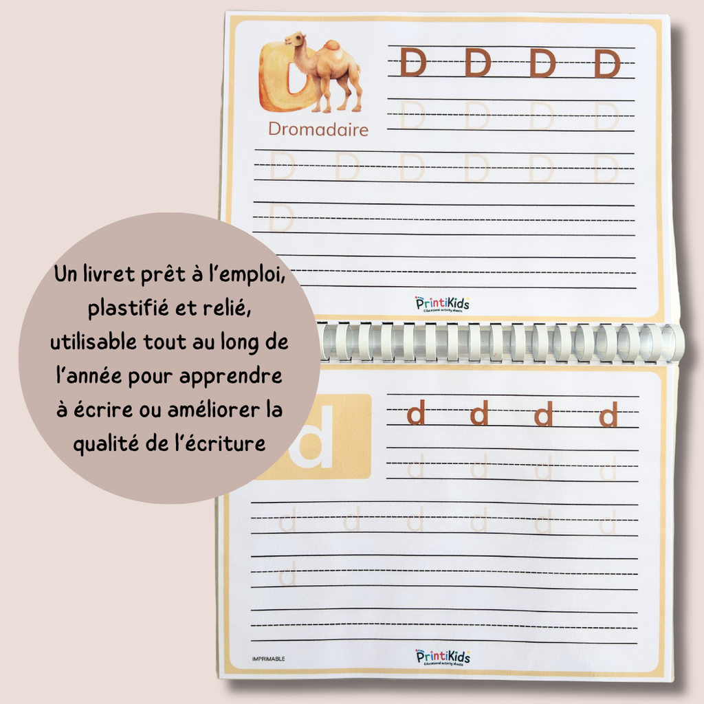 Fiche écriture alphabet CP GS animaux majuscules minuscules