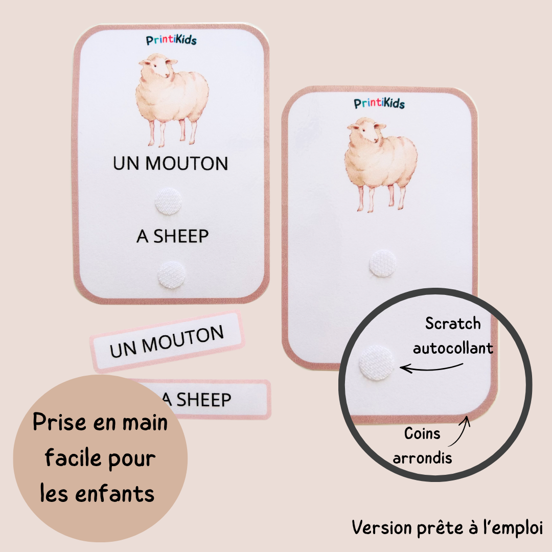🇫🇷🇬🇧 Cartes de vocabulaire bilingues français anglais – La ferme – GS CP CE1