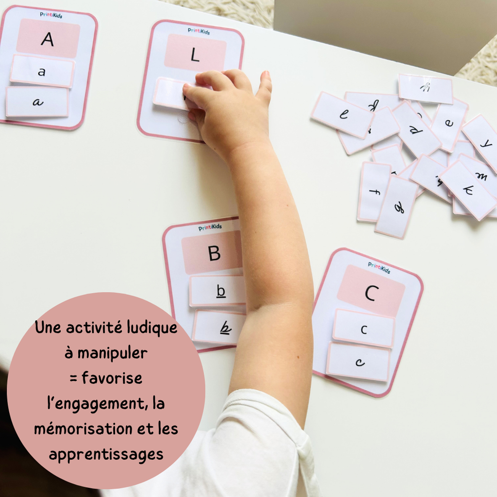 Activité d’association des lettres majuscules, minuscules et cursives pour enfants – GS CP