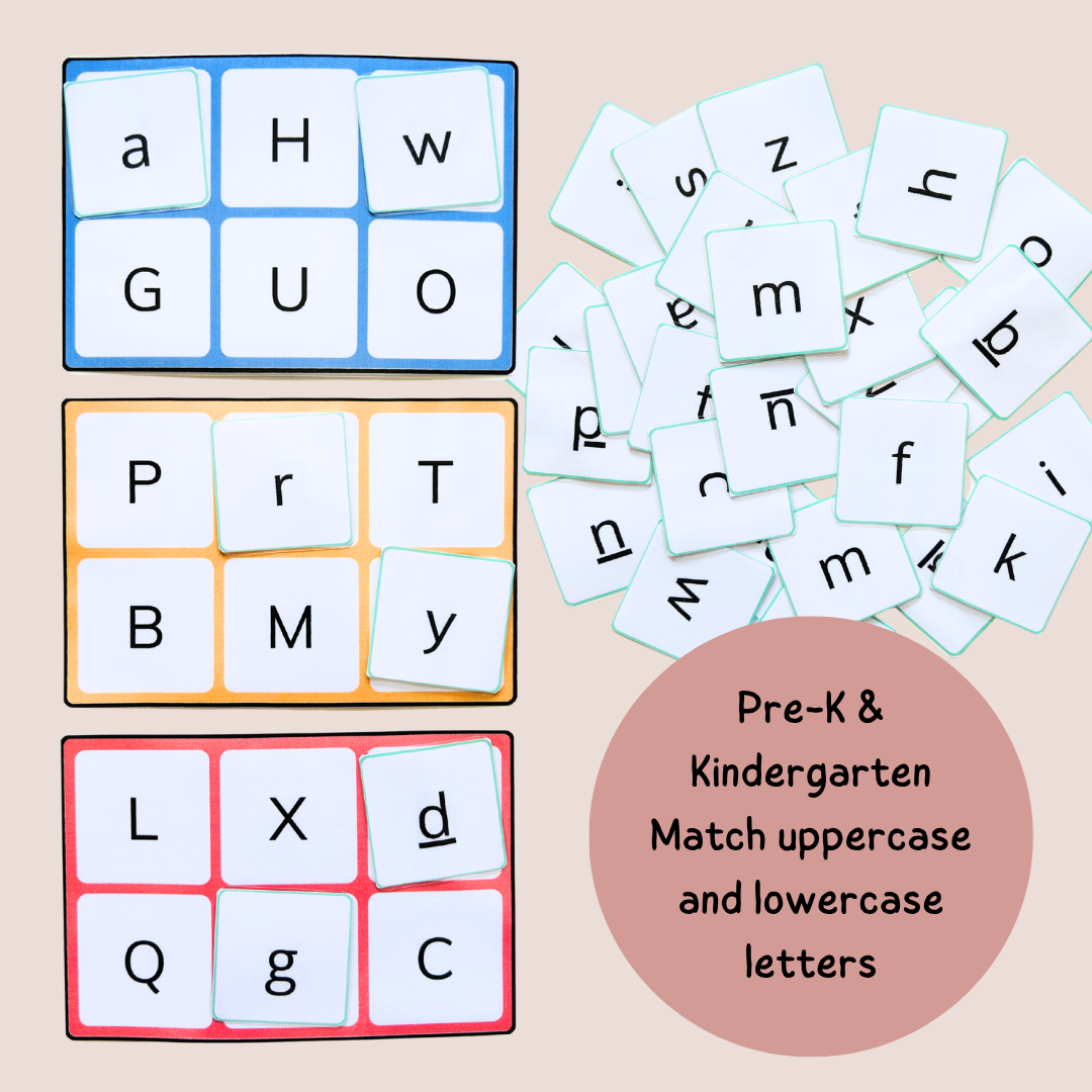 Alphabet Bingo – Match Uppercase, Lowercase & Cursive Letters – Pre-K Kindergarten Grade 1 Grade 2