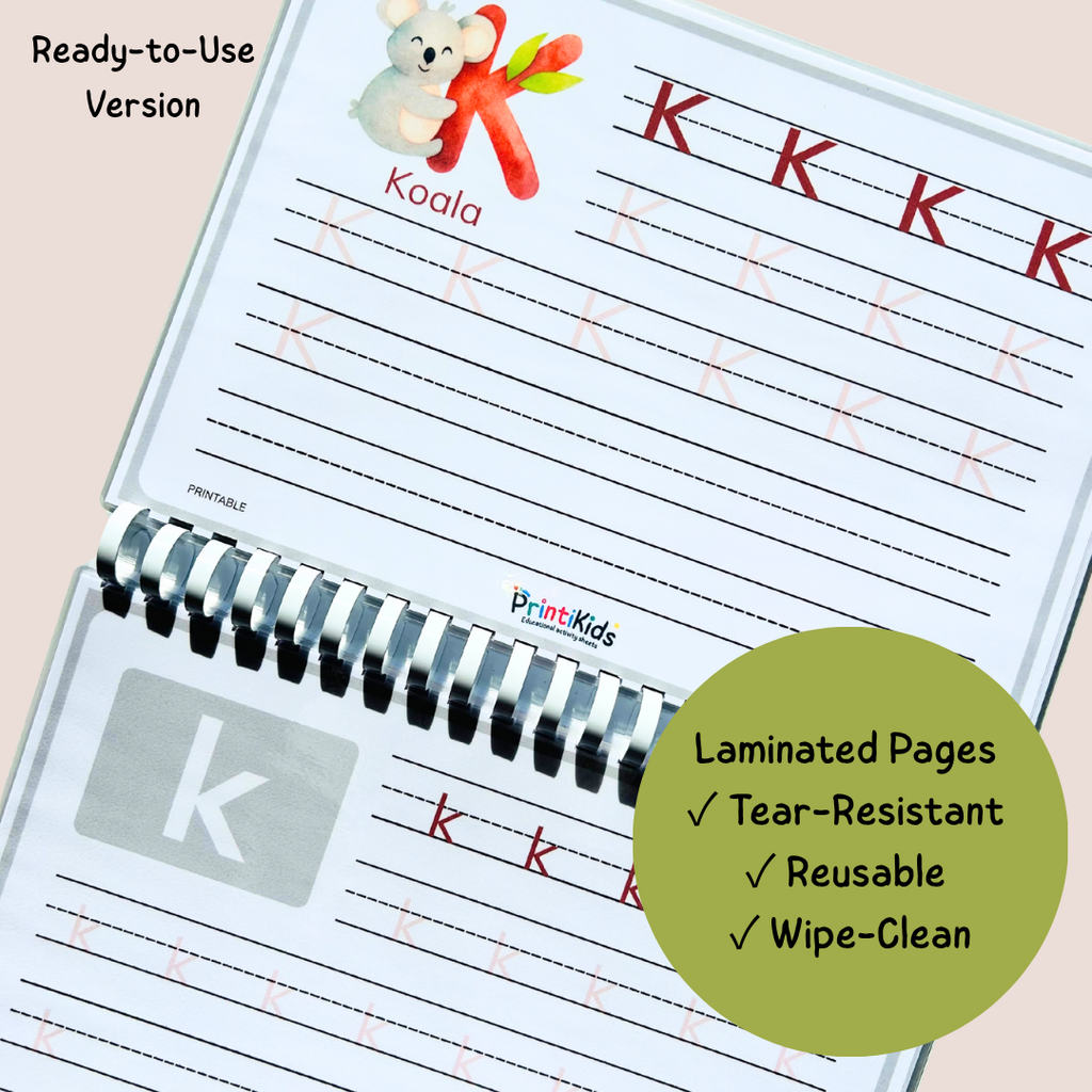 Animal Alphabet Handwriting Practice Worksheets A–Z Printable PDF – Pre-K Kindergarten Grade 1