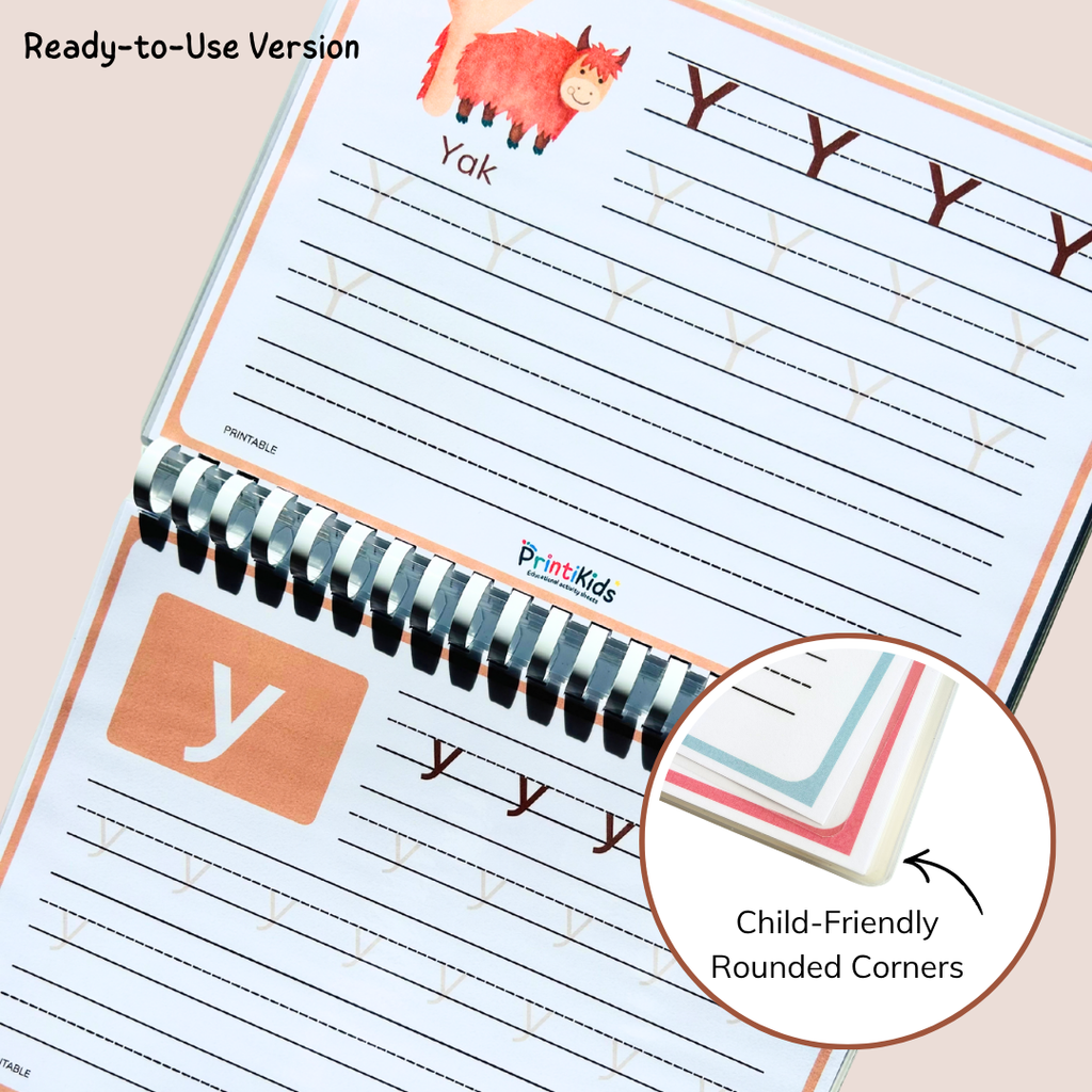 Animal Alphabet Handwriting Practice Worksheets A–Z Printable PDF – Pre-K Kindergarten Grade 1