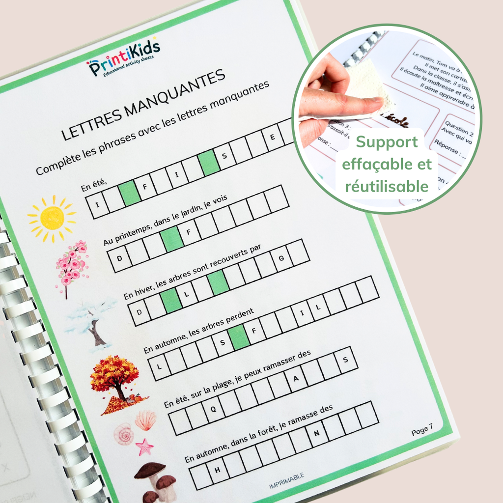 Pack d’activités les saisons – 20 fiches pédagogiques - CP CE1