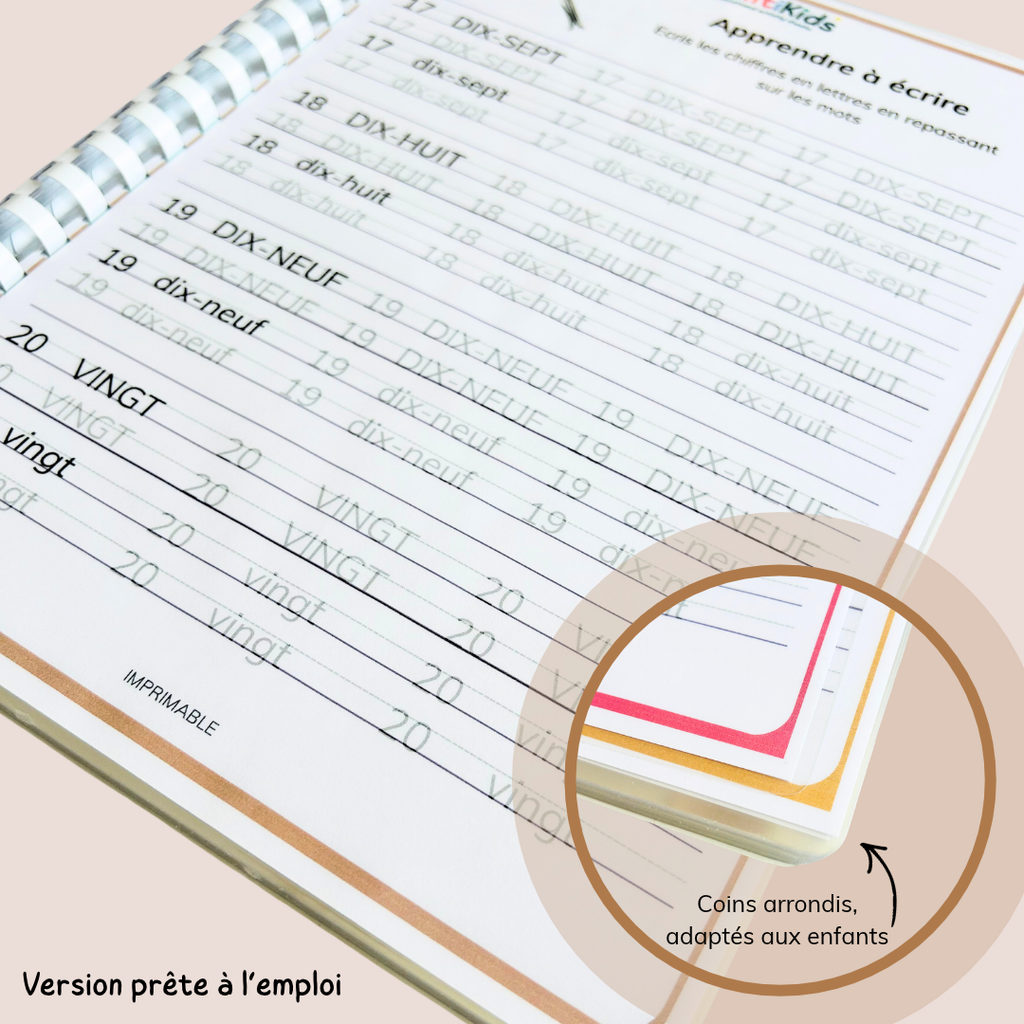 Fiche écriture - Nombres en lettres jusqu'à 100 CP CE1 CE2