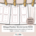 🇫🇷🇬🇧 Bilingual Number Words Cards (1–20) – Hands-On French & English Learning | Grade 1–3