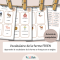 🇫🇷🇬🇧 Cartes de vocabulaire bilingues français anglais – La ferme – GS CP CE1