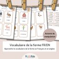 🇫🇷🇬🇧 Cartes de vocabulaire bilingues français anglais – La ferme – GS CP CE1