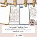 Seasonal Clothing Sort – Reading & Vocabulary Activity – Kindergarten & Grade 1