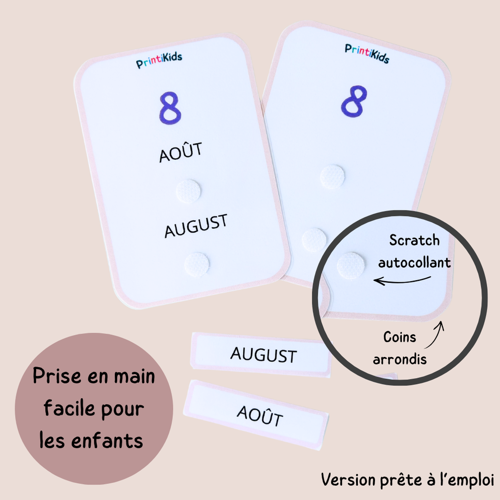 🇫🇷🇬🇧 Les mois de l’année bilingues français anglais – jeu éducatif de manipulation - GS CP CE1