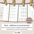 Pack d’activités additions et soustractions – Fiches de maths ludiques - CP CE1 CE2