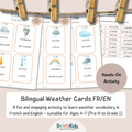 🇫🇷🇬🇧 Bilingual Weather Flashcards – French English Vocabulary Activity (Ages 5–7 | Kindergarten–Grade 1–2)