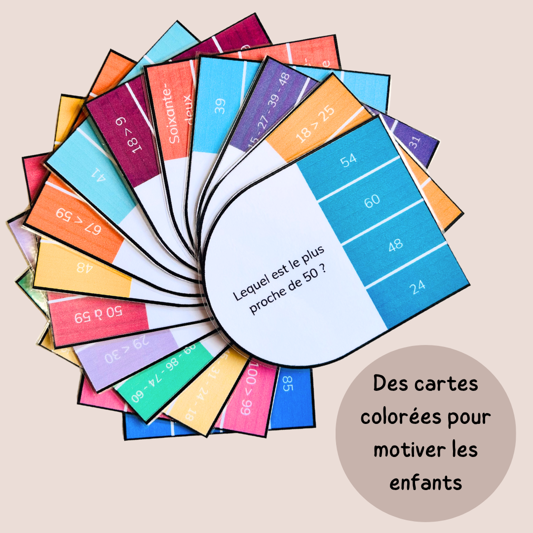 Cartes à pinces – Comparer et classer les nombres - CP