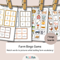 Farm Bingo – Printable Reading & Vocabulary Game - Grade 1–2