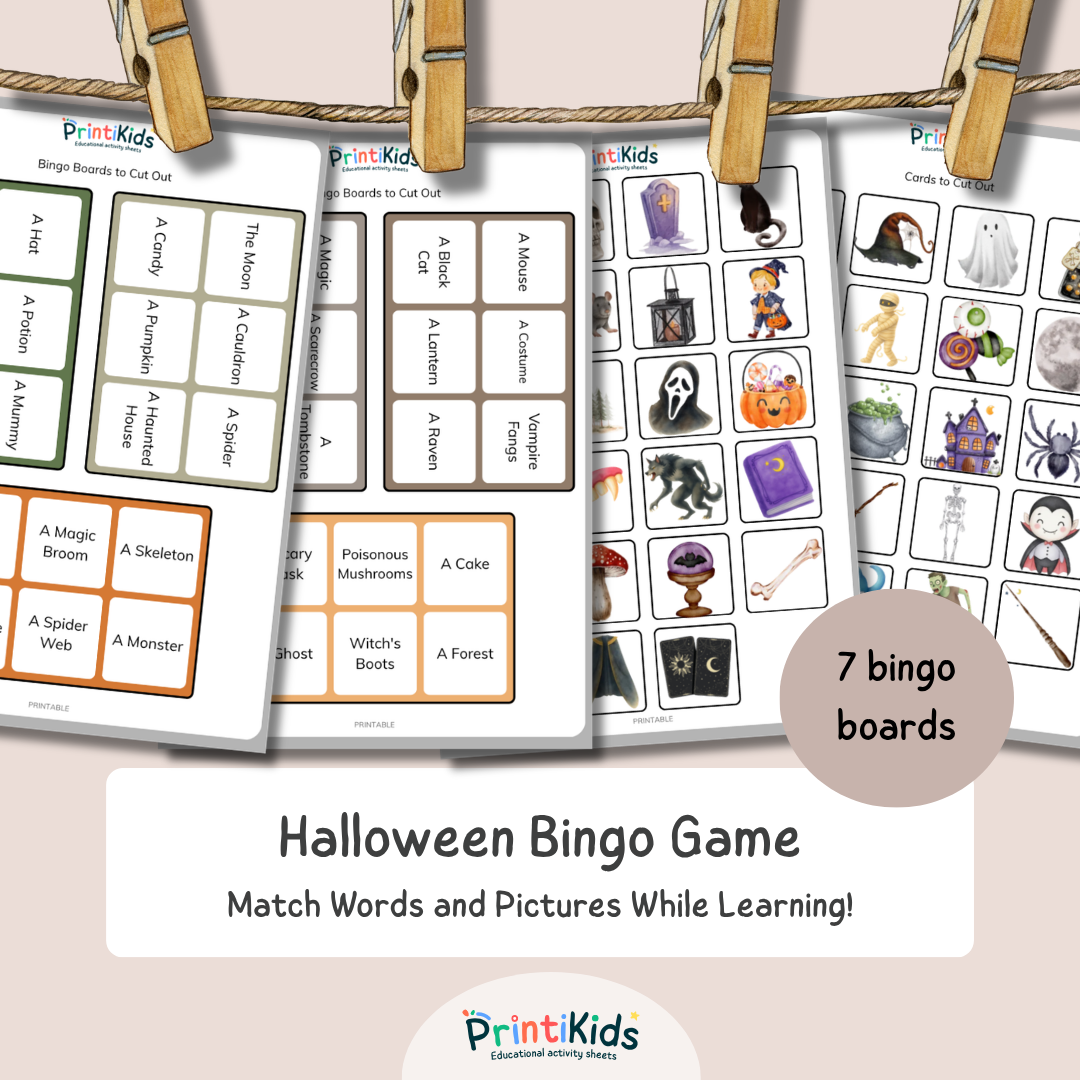 Halloween Bingo – Reading & Vocabulary Game – Grade 1–2