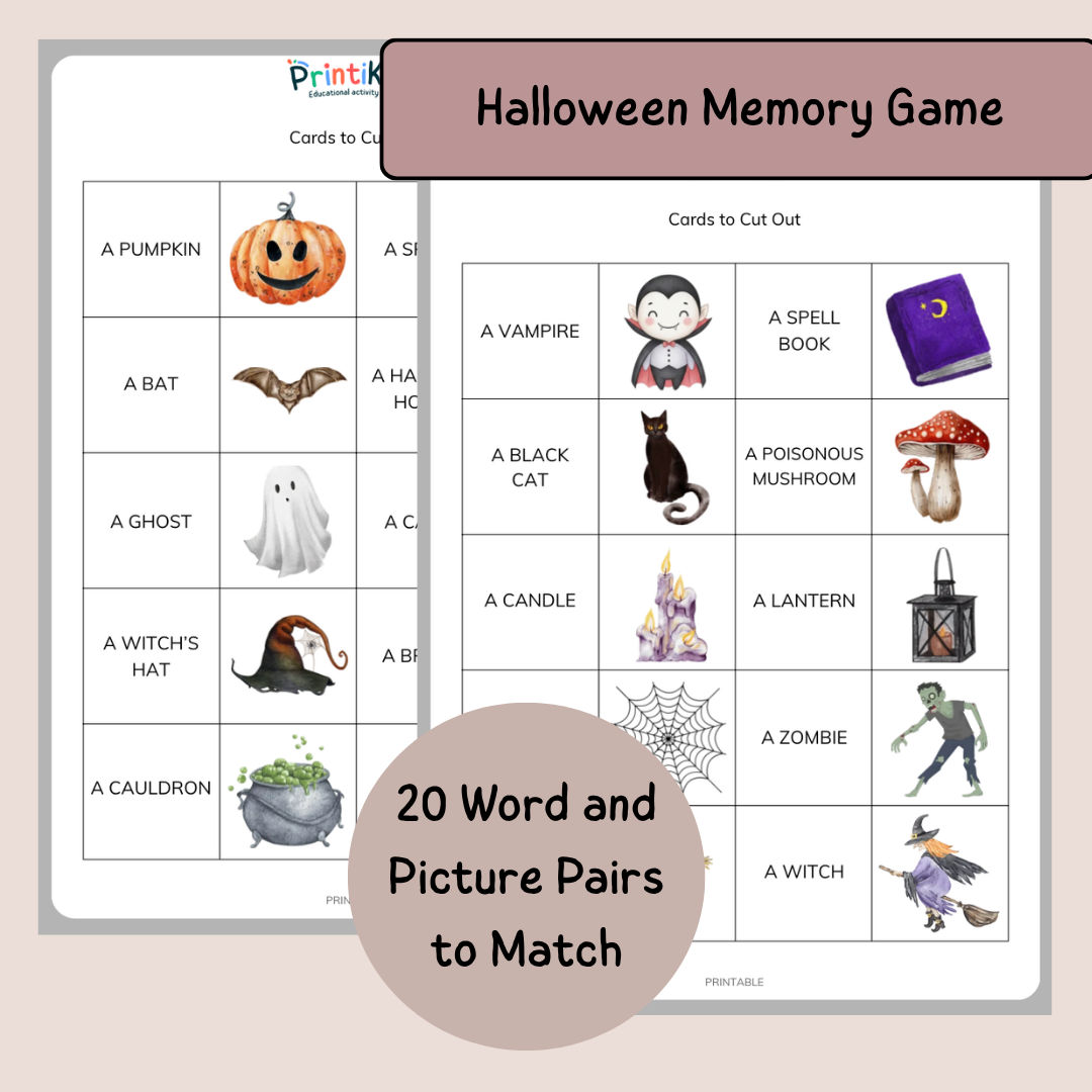 Halloween Games Pack – 4 Reading & Vocabulary Games – Grade 1–3