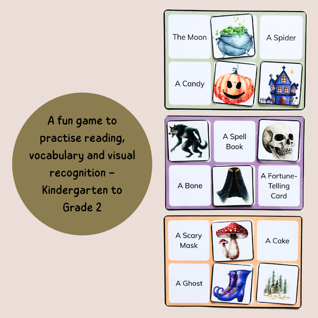 Halloween Games Pack – 4 Reading & Vocabulary Games – Grade 1–3