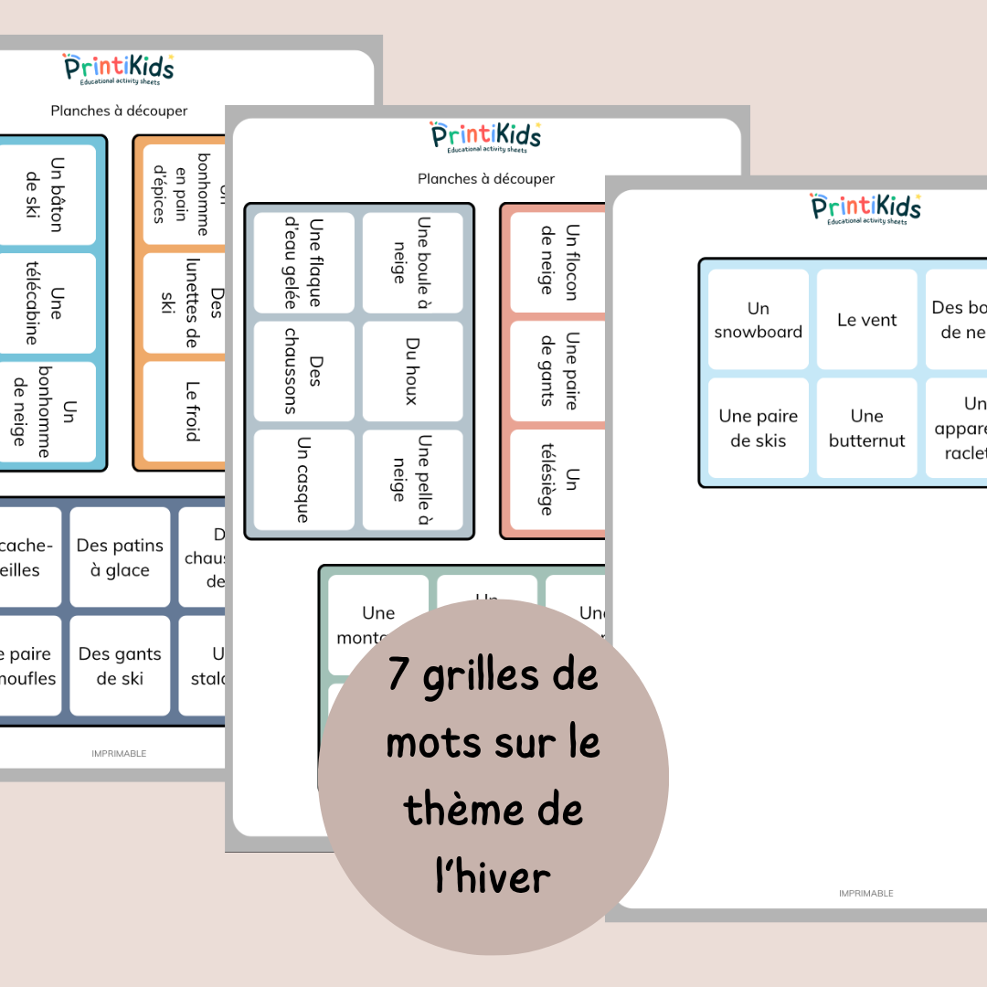 Loto de l’hiver – Jeu de lecture et vocabulaire CP CE1