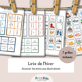 Loto de l’hiver – Jeu de lecture et vocabulaire CP CE1