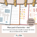 Maxi pack d'activités été – Cahier de vacances à imprimer - CP CE1
