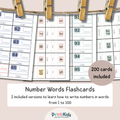 Number Words Flashcards 1–100 – 200 Printable Learning Cards | Grades 1–3