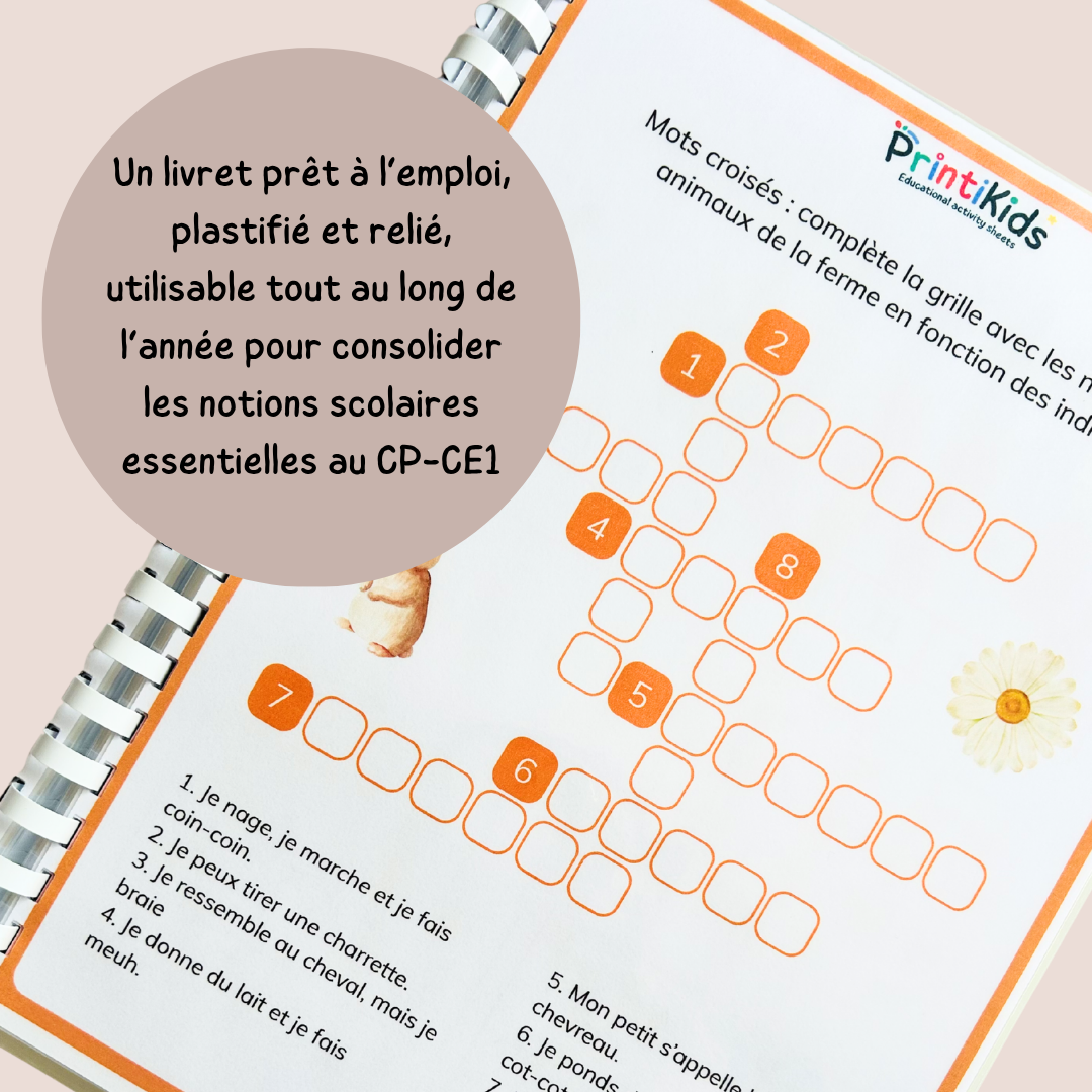 Pack activités de la ferme – Pack de jeux éducatifs et fiches pédagogiques - CP CE1