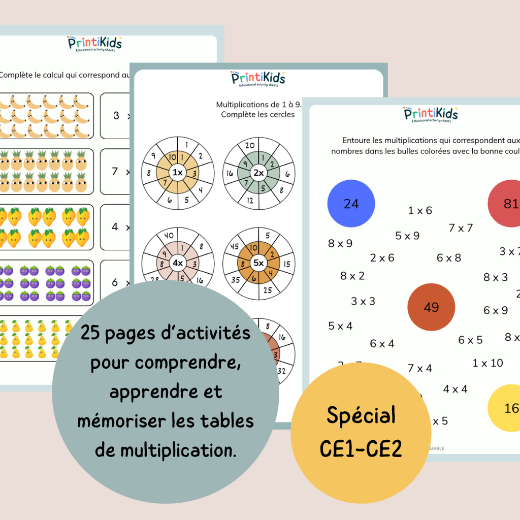 Pack d’activités multiplications – Exercices et jeux pour mémoriser les tables - CE1 CE2