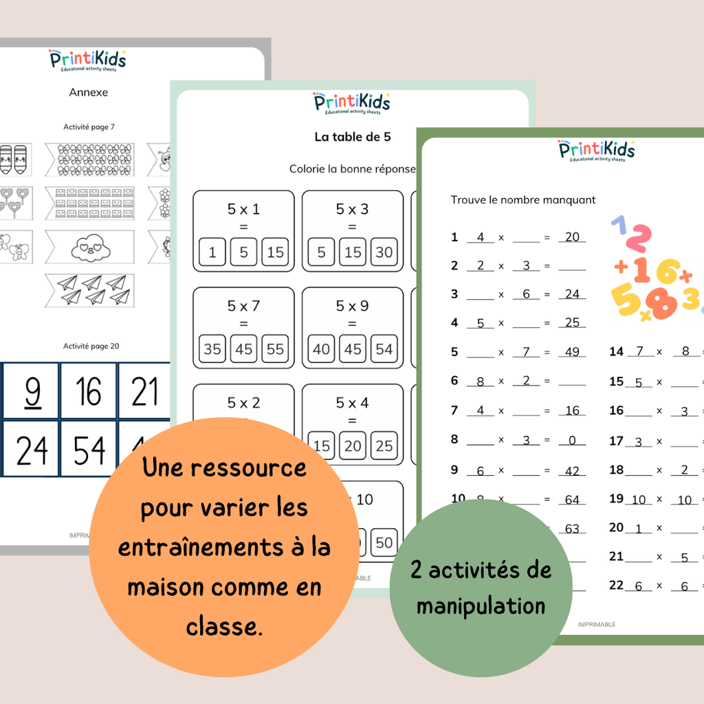 Pack d’activités multiplications – Exercices et jeux pour mémoriser les tables - CE1 CE2