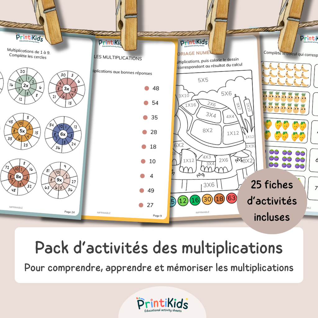 Pack d’activités multiplications – Exercices et jeux pour mémoriser les tables - CE1 CE2