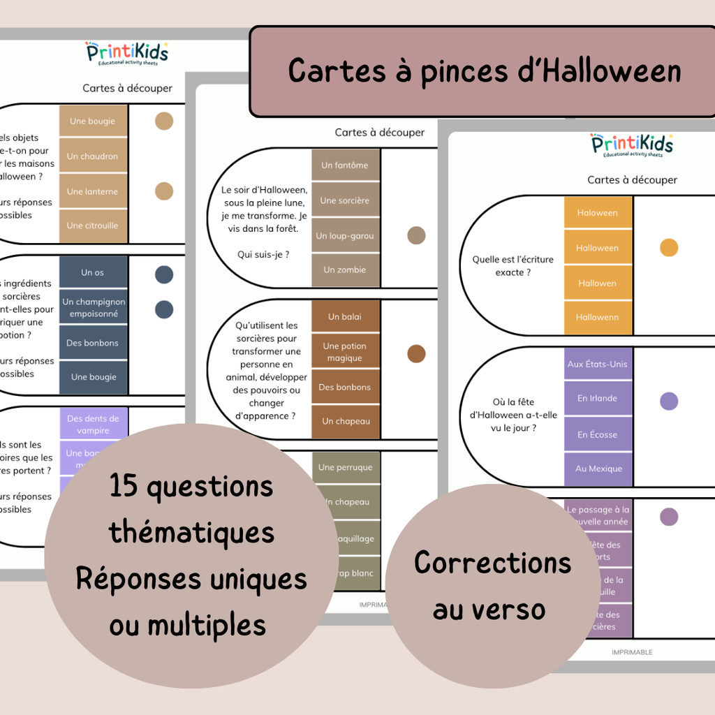 Pack Jeux d’Halloween – 4 jeux éducatifs – CP CE1