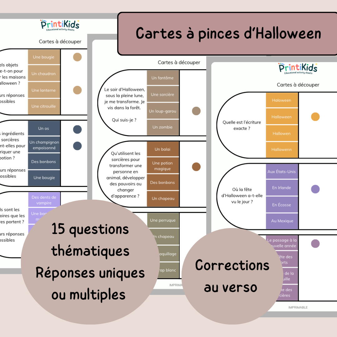 Pack Jeux d’Halloween – 4 jeux éducatifs – CP CE1