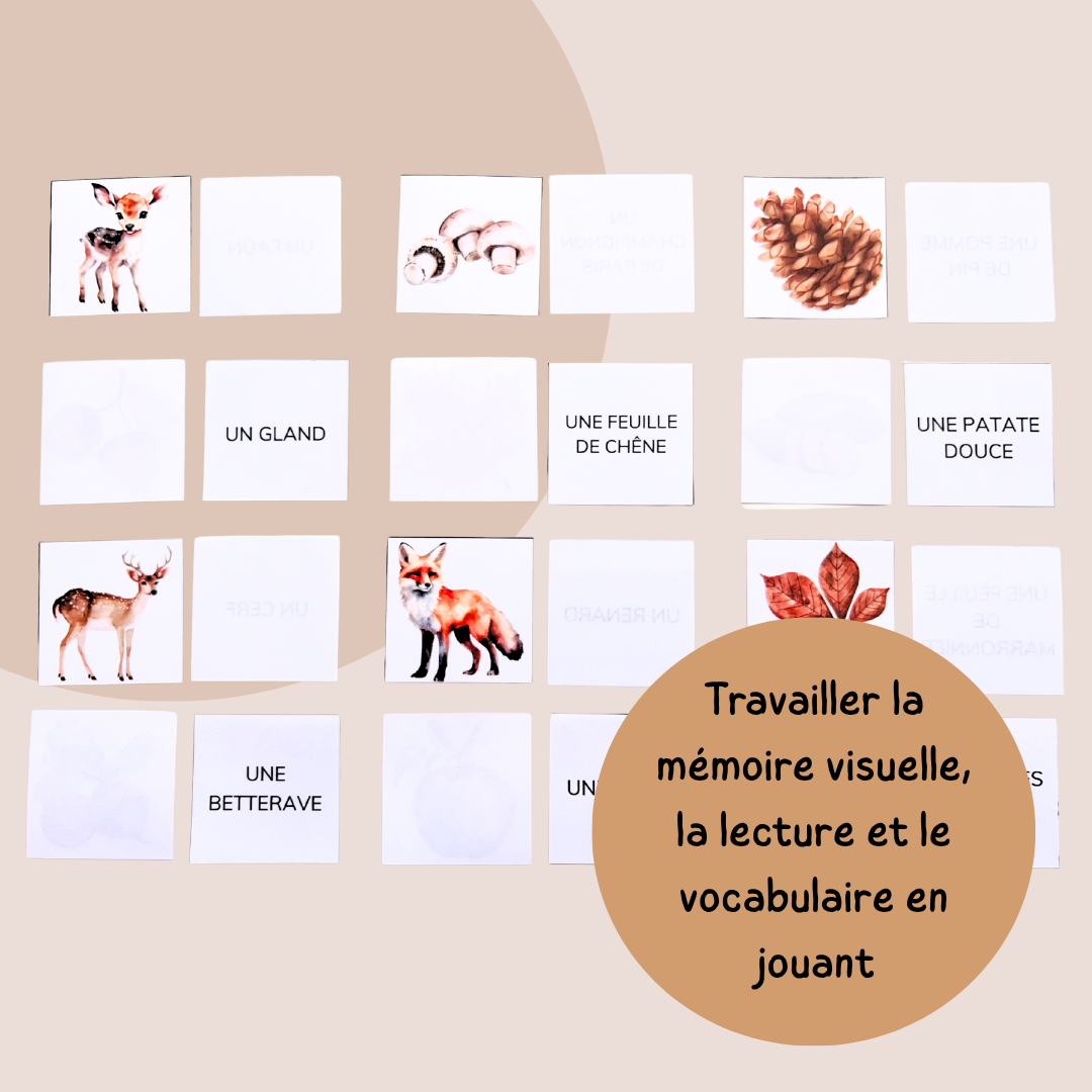 Pack Jeux d'Automne – 4 jeux de vocabulaire et lecture – CP CE1