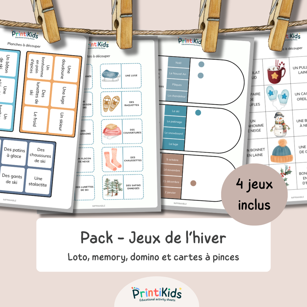 Pack jeux de l'hiver - 4 activités CP CE1