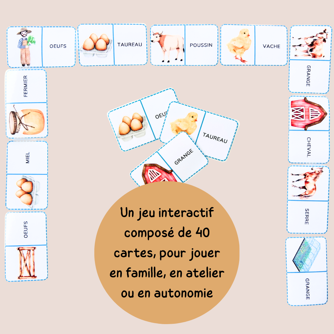 Pack jeux de la ferme - 4 jeux de vocabulaire et lecture - CP CE1