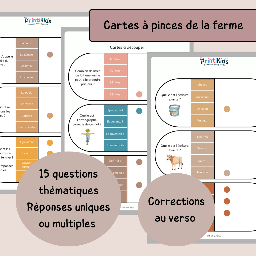 Pack jeux de la ferme - 4 jeux de vocabulaire et lecture - CP CE1