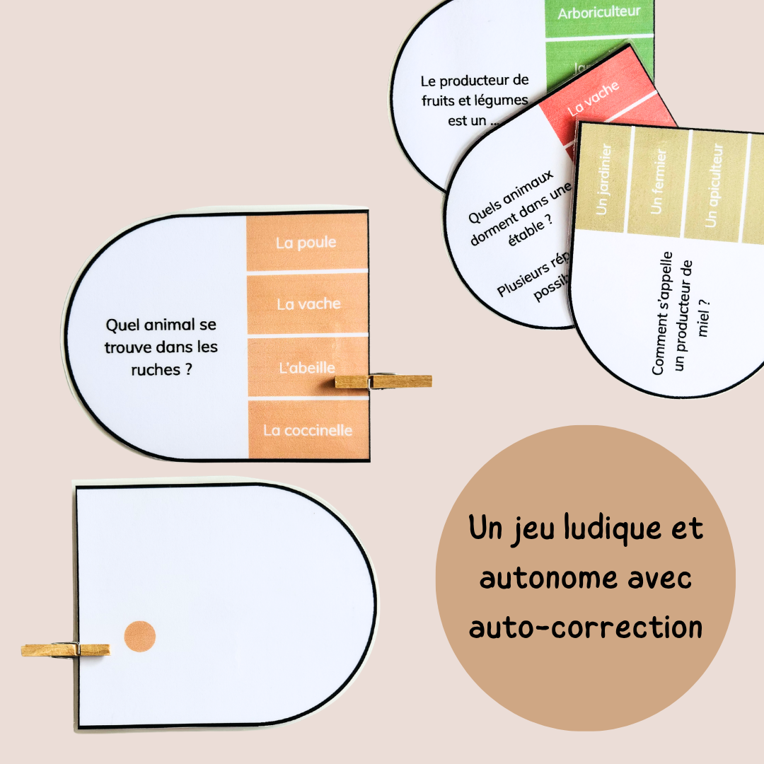 Pack jeux de la ferme - 4 jeux de vocabulaire et lecture - CP CE1