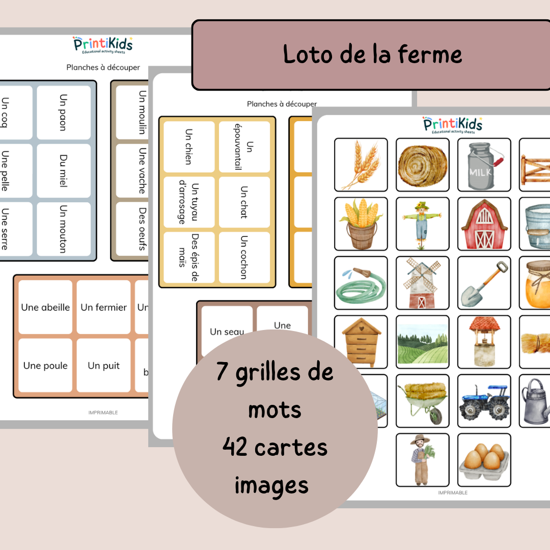 Pack jeux de la ferme - 4 jeux de vocabulaire et lecture - CP CE1