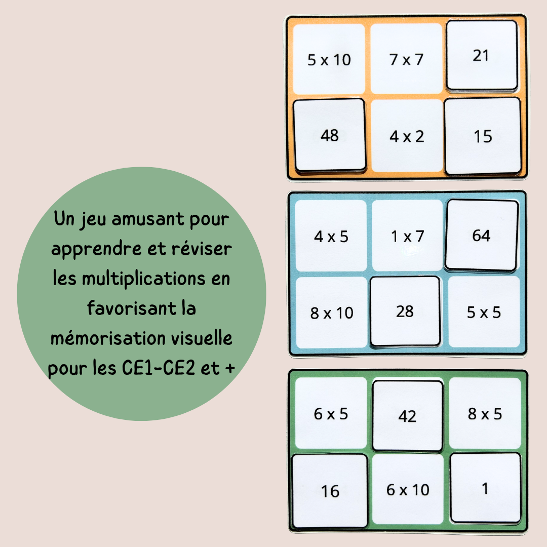 Pack jeux des multiplications - 4 activités CE1 CE2