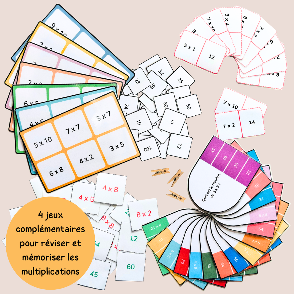 Pack jeux des multiplications - 4 activités CE1 CE2