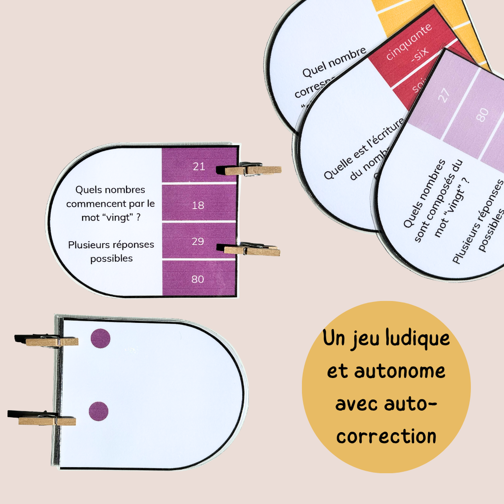 Pack jeux des nombres 1 à 100 - 4 activités CP CE1