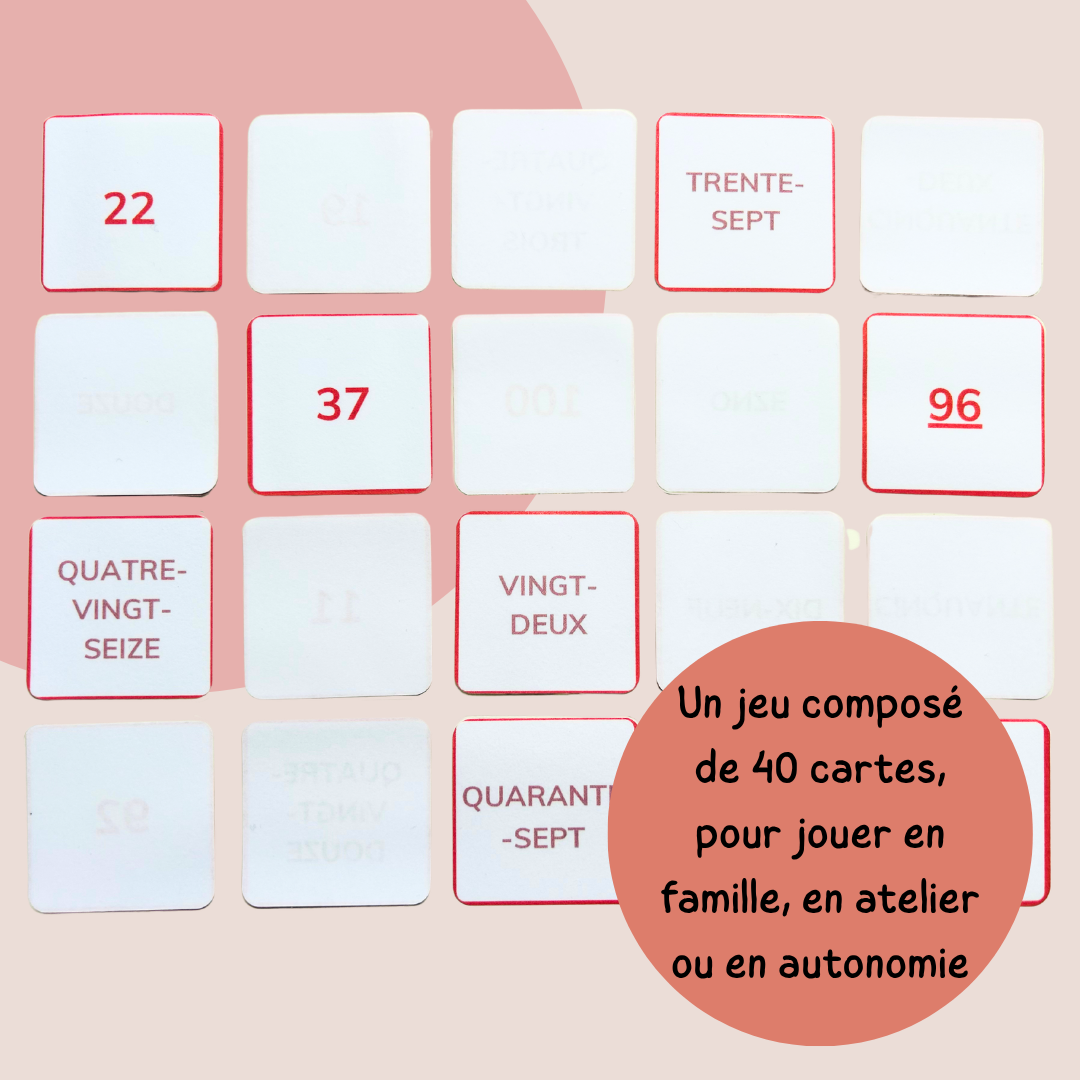 Pack jeux des nombres 1 à 100 - 4 activités CP CE1